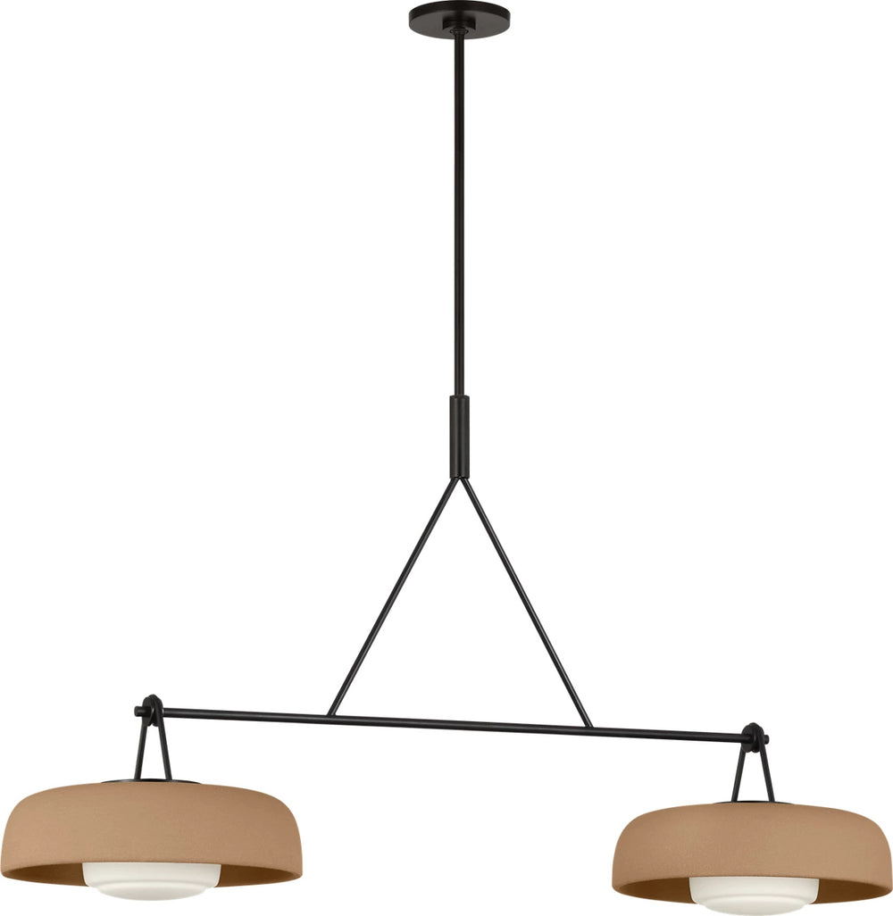 Visual Comfort Studio Canada - Two Light Linear Chandelier - Liora - Aged Iron- Union Lighting Luminaires Decor