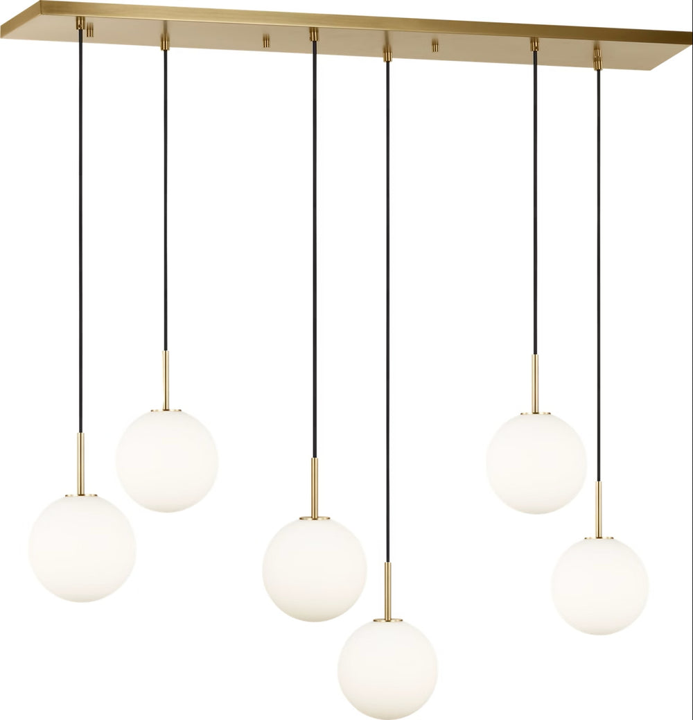 Visual Comfort Studio Canada - Six Light Linear Chandelier - Sorelle - Estate Brass- Union Lighting Luminaires Decor