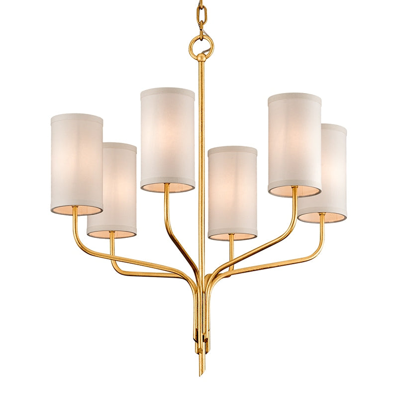 Troy Lighting Canada - Six Light Chandelier - Juniper - Textured Gold Leaf- Union Lighting Luminaires Decor