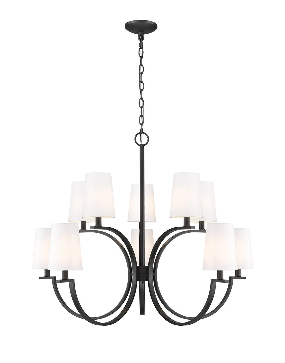 Z-Lite Canada - Ten Light Chandelier - Cordelia - Matte Black- Union Lighting Luminaires Decor