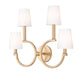 Z-Lite Canada - Four Light Wall Sconce - Cordelia - Modern Gold- Union Lighting Luminaires Decor