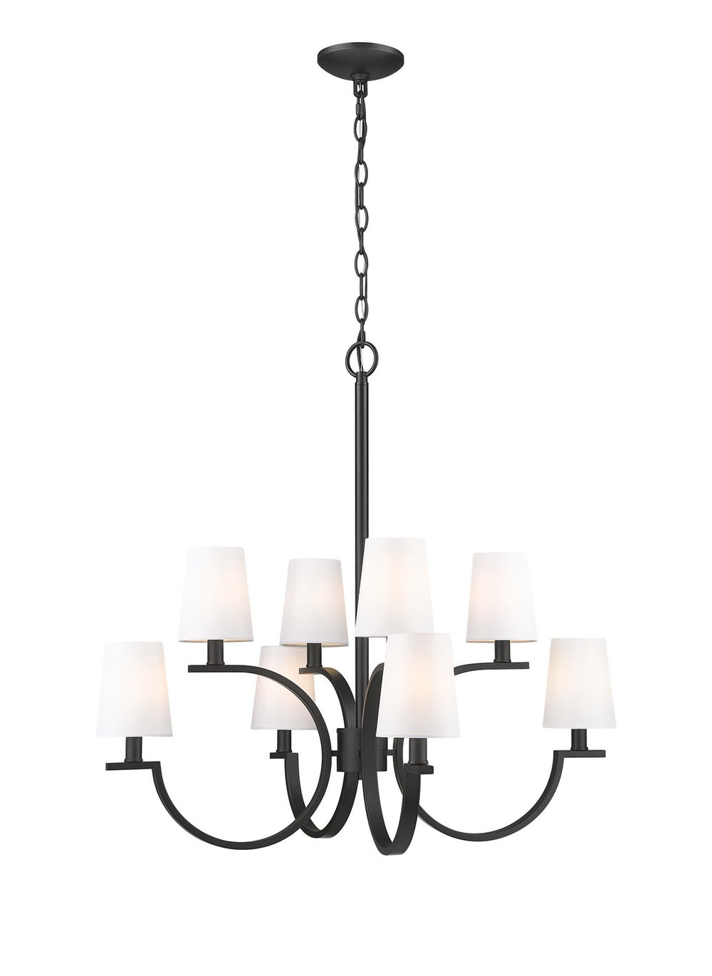 Z-Lite Canada - Eight Light Chandelier - Cordelia - Matte Black- Union Lighting Luminaires Decor