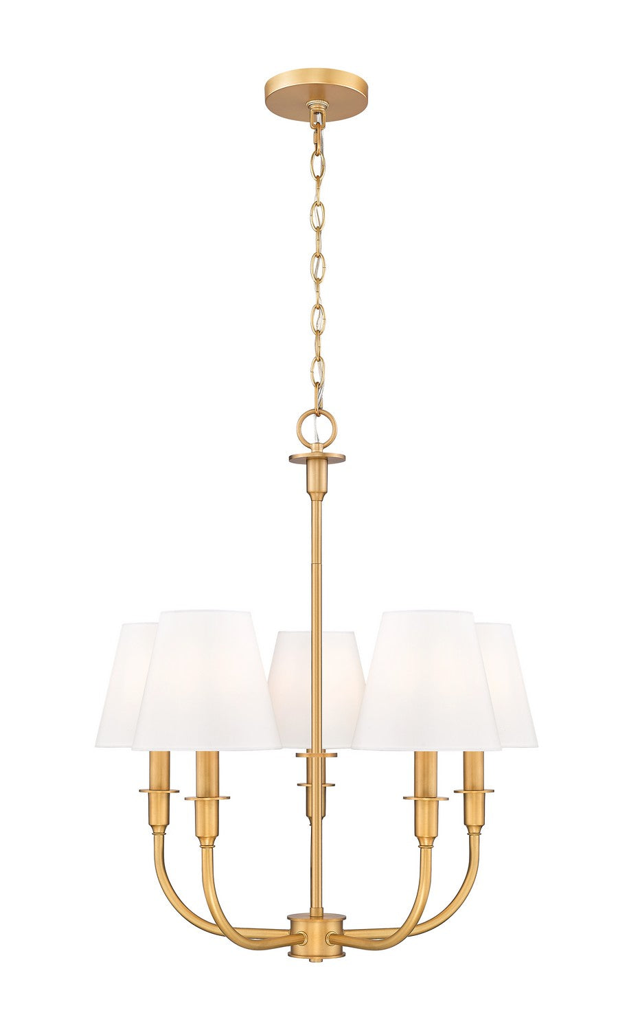 Z-Lite Canada - Five Light Chandelier - Tova - Rubbed Brass- Union Lighting Luminaires Decor