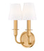 Z-Lite Canada - Two Light Wall Sconce - Tova - Rubbed Brass- Union Lighting Luminaires Decor
