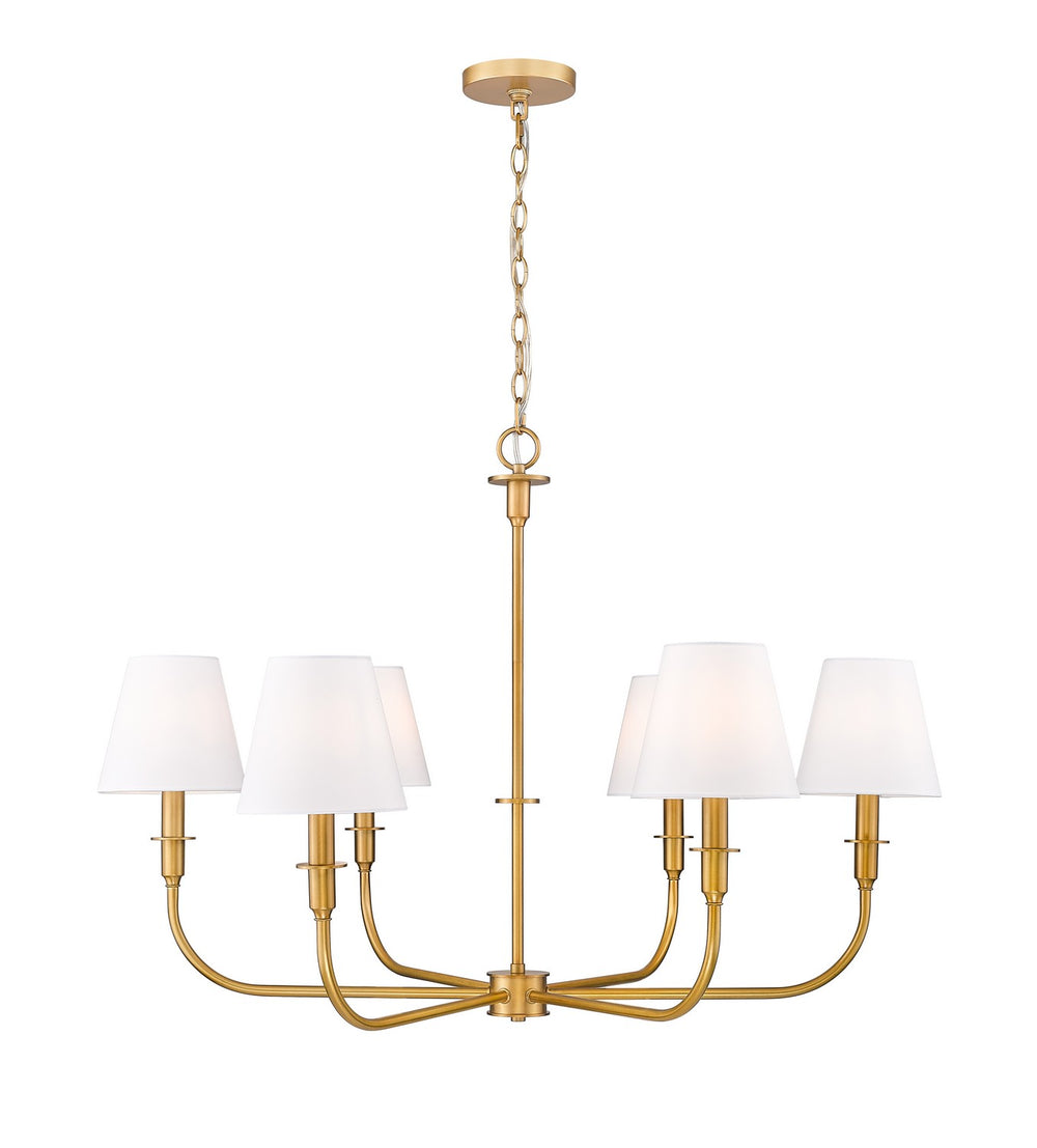 Z-Lite Canada - Six Light Chandelier - Tova - Rubbed Brass- Union Lighting Luminaires Decor