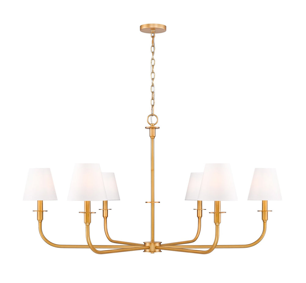 Z-Lite Canada - Six Light Chandelier - Tova - Rubbed Brass- Union Lighting Luminaires Decor