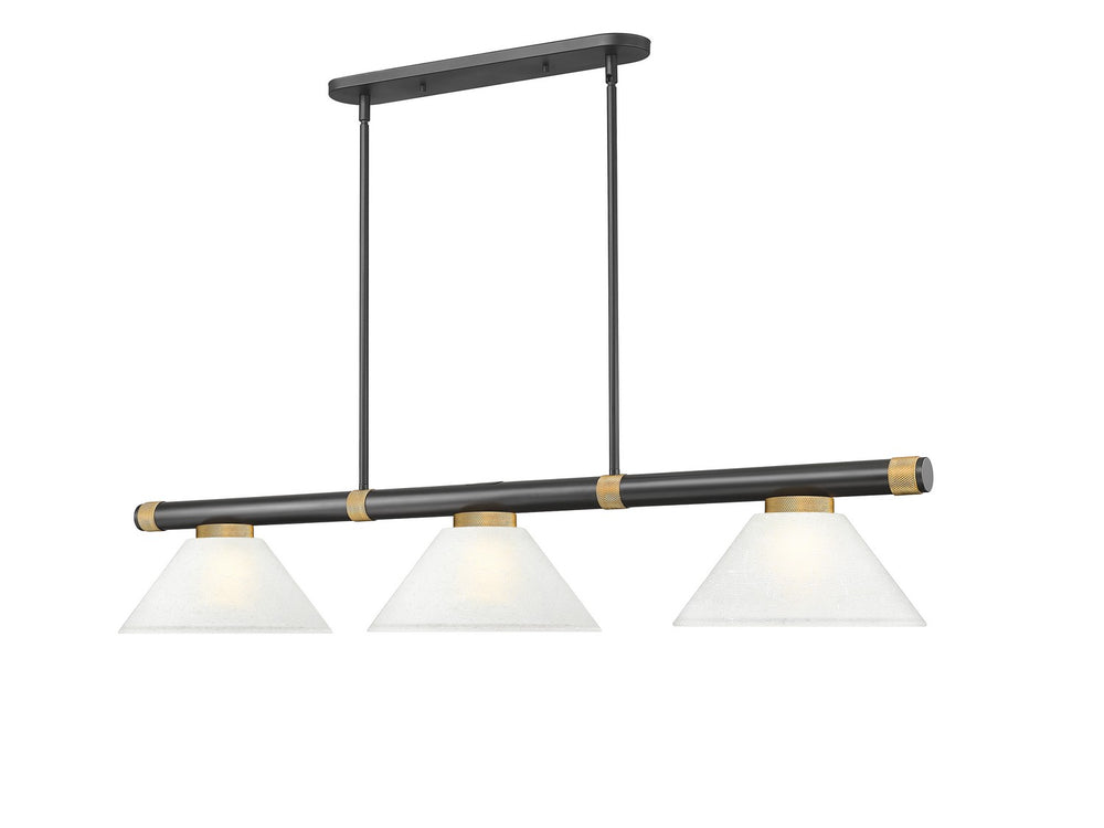 Z-Lite Canada - Three Light Billiard - Vanguard - Matte Black + Rubbed Brass- Union Lighting Luminaires Decor