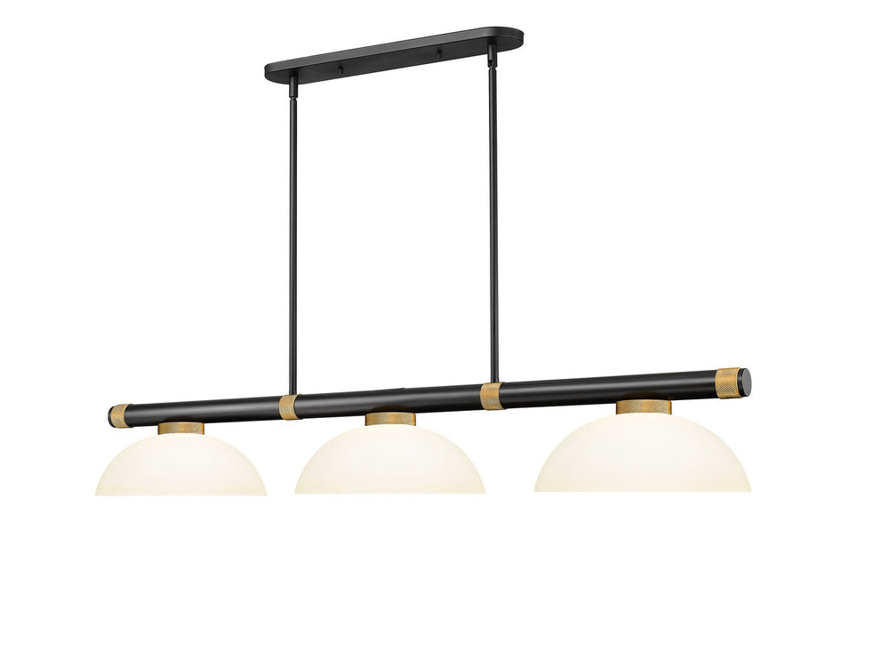 Z-Lite Canada - Three Light Billiard - Vanguard - Matte Black + Rubbed Brass- Union Lighting Luminaires Decor