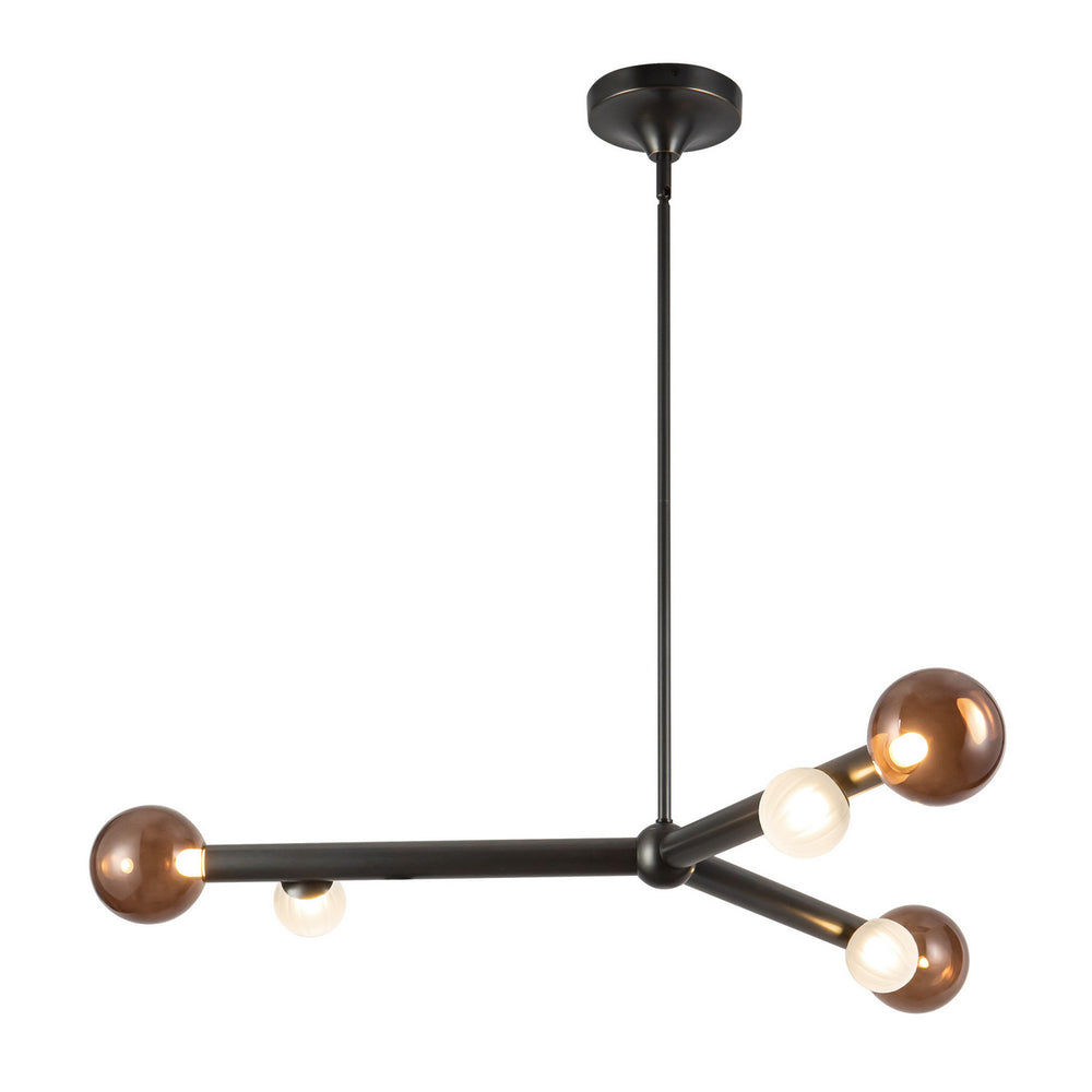 Kuzco Canada - LED Chandelier - Reese - Urban Bronze/Amber Glass- Union Lighting Luminaires Decor