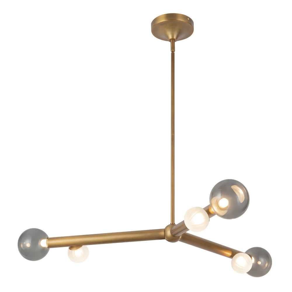 Kuzco Canada - LED Chandelier - Reese - Vintage Brass/Smoked Glass- Union Lighting Luminaires Decor