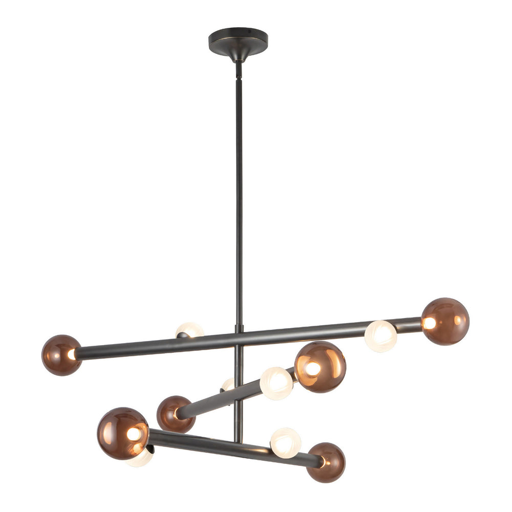 Kuzco Canada - LED Chandelier - Reese - Urban Bronze/Amber Glass- Union Lighting Luminaires Decor