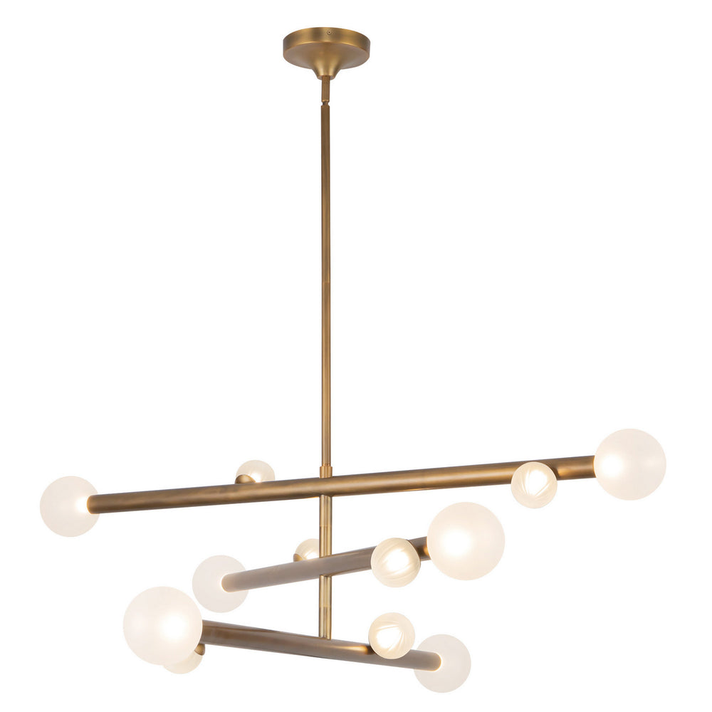 Kuzco Canada - LED Chandelier - Reese - Vintage Brass/Opal Glass- Union Lighting Luminaires Decor