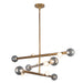 Kuzco Canada - LED Chandelier - Reese - Vintage Brass/Smoked Glass- Union Lighting Luminaires Decor