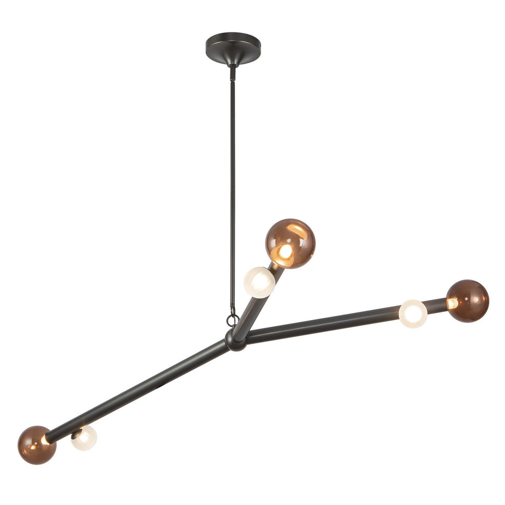Kuzco Canada - LED Chandelier - Reese - Urban Bronze/Amber Glass- Union Lighting Luminaires Decor