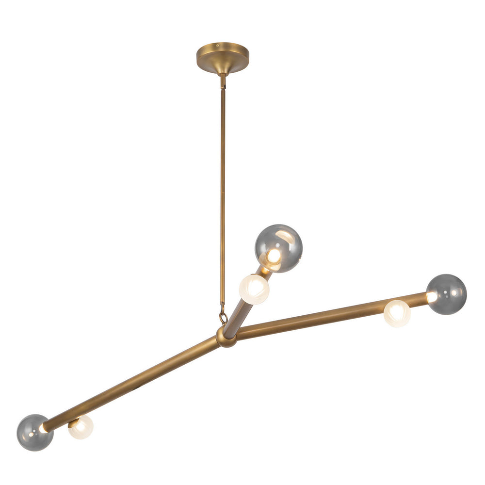 Kuzco Canada - LED Chandelier - Reese - Vintage Brass/Smoked Glass- Union Lighting Luminaires Decor