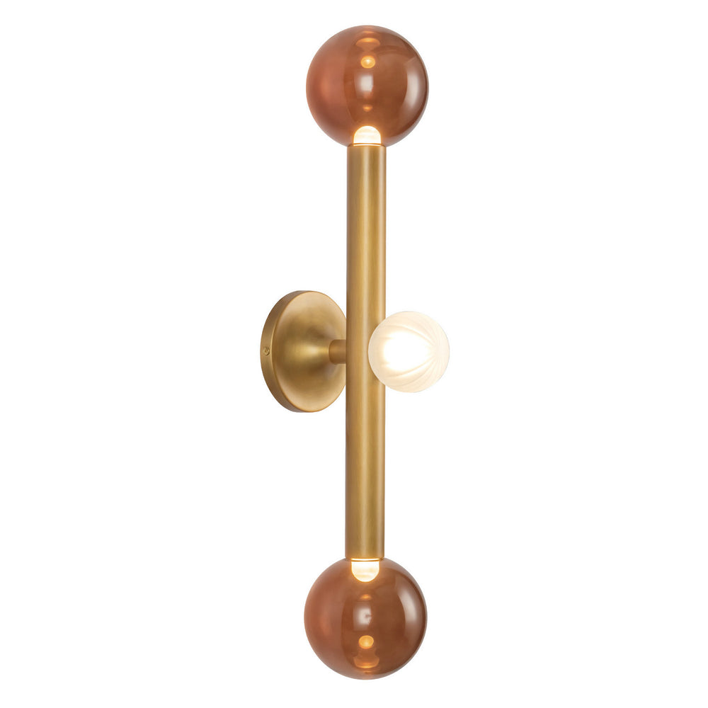 Kuzco Canada - LED Vanity Light - Reese - Vintage Brass/Amber Glass- Union Lighting Luminaires Decor