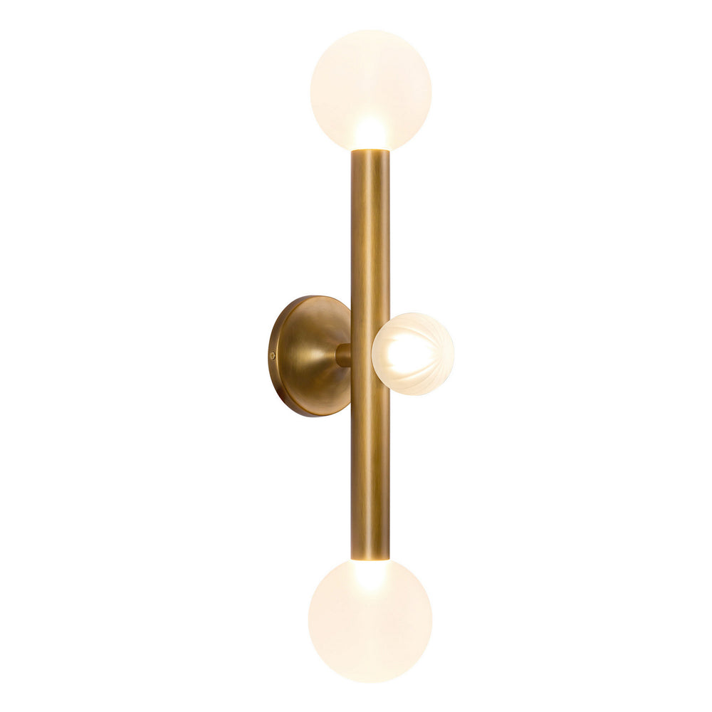 Kuzco Canada - LED Vanity Light - Reese - Vintage Brass/Opal Glass- Union Lighting Luminaires Decor