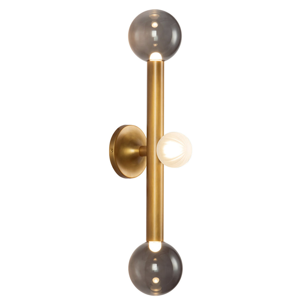 Kuzco Canada - LED Vanity Light - Reese - Vintage Brass/Smoked Glass- Union Lighting Luminaires Decor