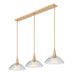 Z-Lite Canada - Three Light Linear Chandelier - Lunelle - Modern Gold- Union Lighting Luminaires Decor