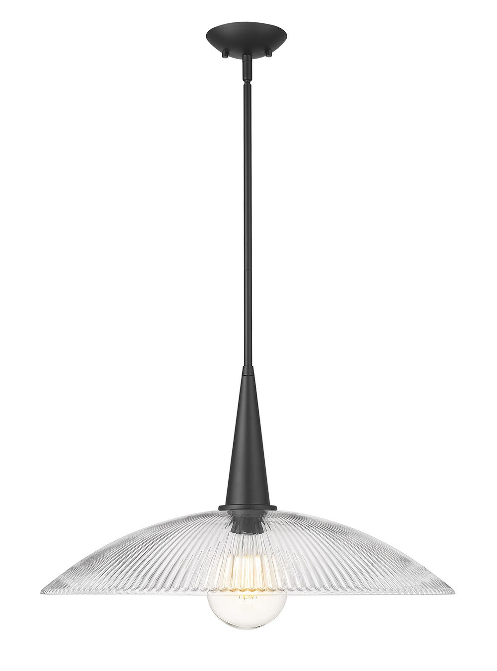 Z-Lite Canada - One Light Pendant - Lunelle - Matte Black- Union Lighting Luminaires Decor