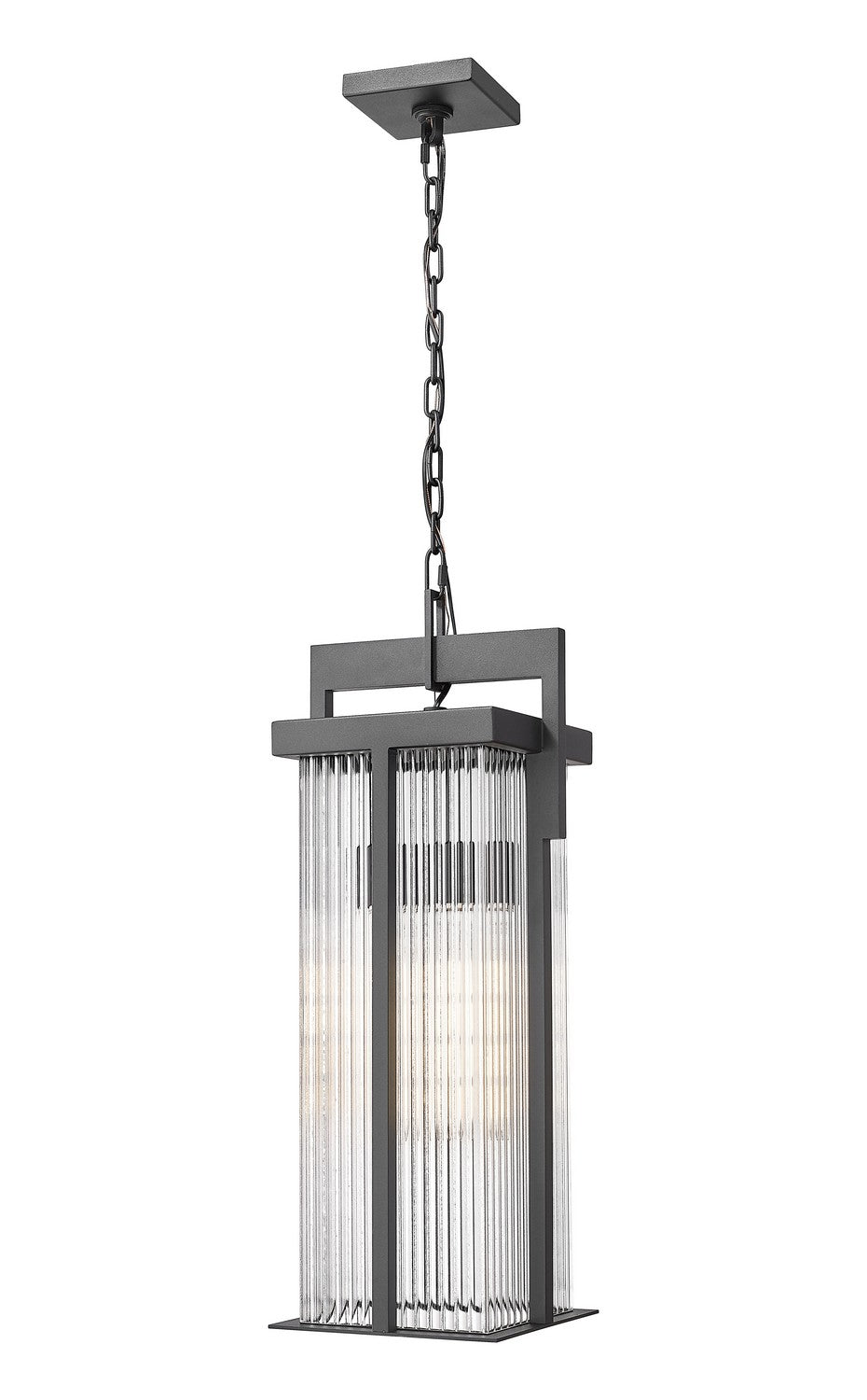 Z-Lite Canada - Two Light Outdoor Chain Mount Ceiling Fixture - Fortis - Sand Black- Union Lighting Luminaires Decor