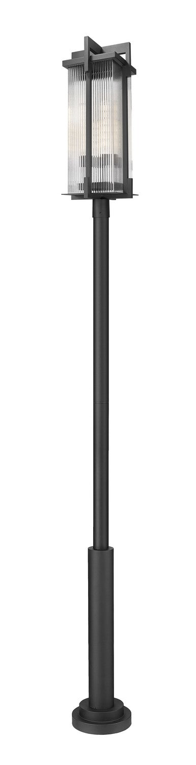 Z-Lite Canada - Three Light Outdoor Post Mounted Fixture - Fortis - Sand Black- Union Lighting Luminaires Decor