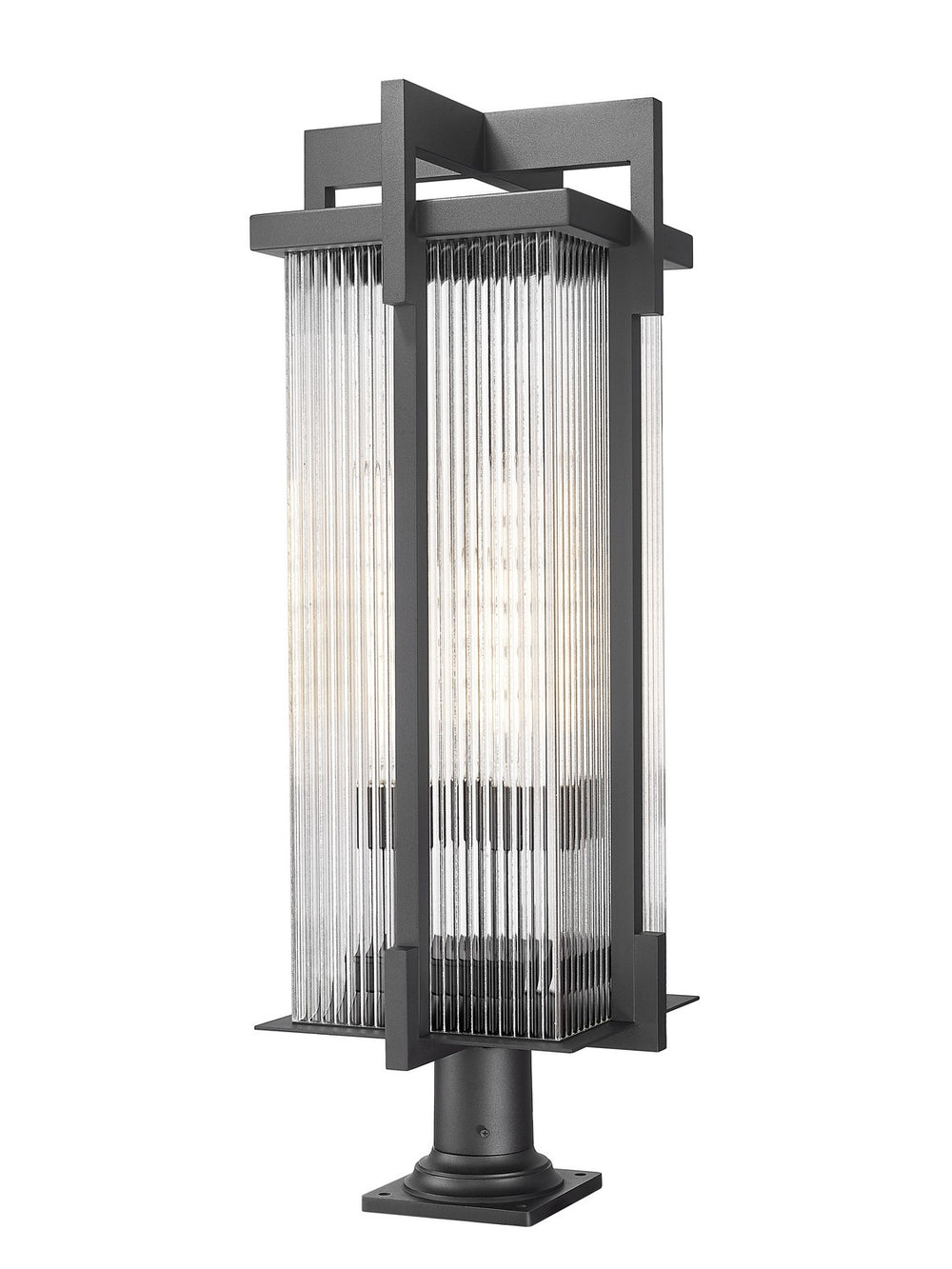 Z-Lite Canada - Three Light Outdoor Pier Mounted Fixture - Fortis - Sand Black- Union Lighting Luminaires Decor