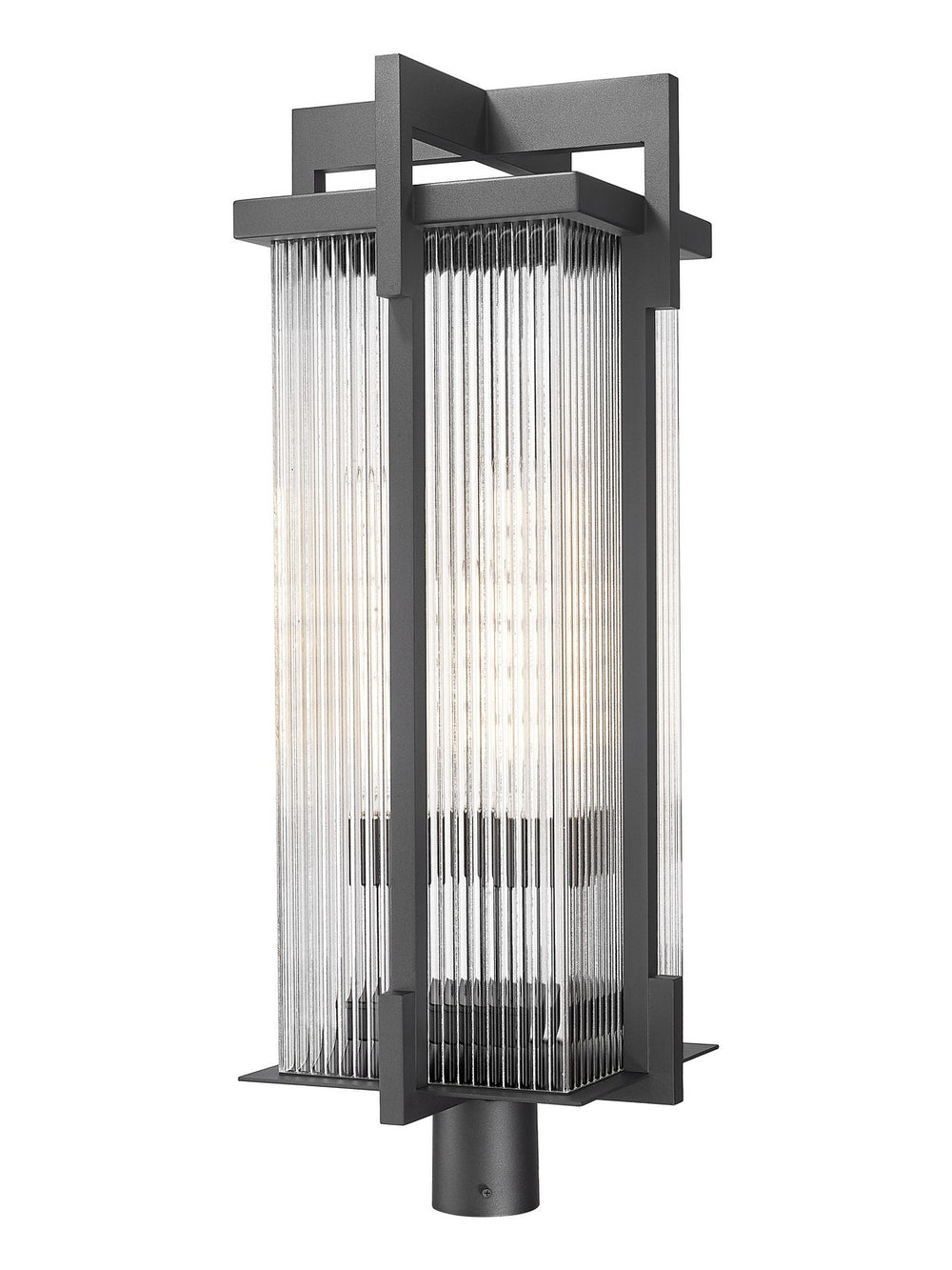 Z-Lite Canada - Three Light Outdoor Post Mount Fixture - Fortis - Sand Black- Union Lighting Luminaires Decor