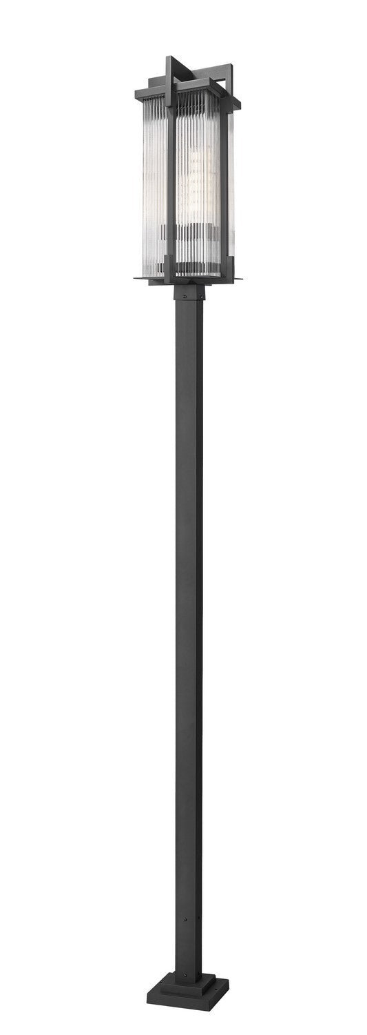 Z-Lite Canada - Three Light Outdoor Post Mounted Fixture - Fortis - Sand Black- Union Lighting Luminaires Decor