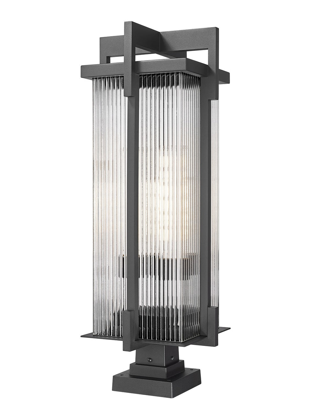 Z-Lite Canada - Three Light Outdoor Pier Mounted Fixture - Fortis - Sand Black- Union Lighting Luminaires Decor