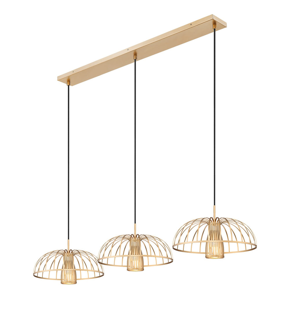 Z-Lite Canada - Three Light Linear Chandelier - Valencia - Modern Gold- Union Lighting Luminaires Decor