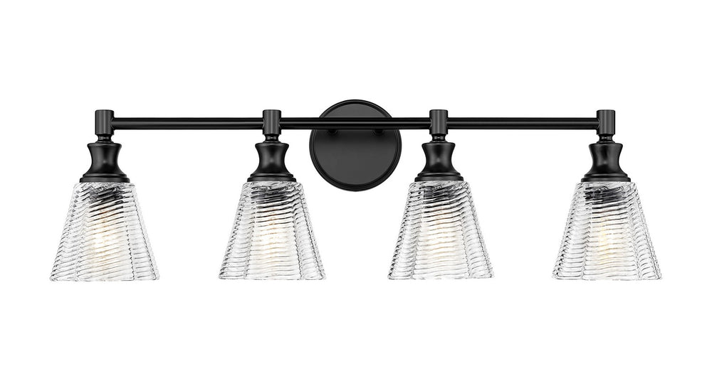 Z-Lite Canada - Four Light Vanity - Auden - Matte Black- Union Lighting Luminaires Decor