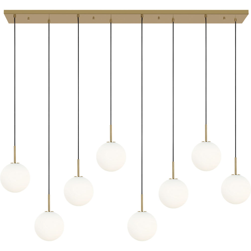Visual Comfort Studio Canada - Eight Light Linear Chandelier - Sorelle - Estate Brass- Union Lighting Luminaires Decor