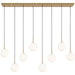 Visual Comfort Studio Canada - Eight Light Linear Chandelier - Sorelle - Estate Brass- Union Lighting Luminaires Decor