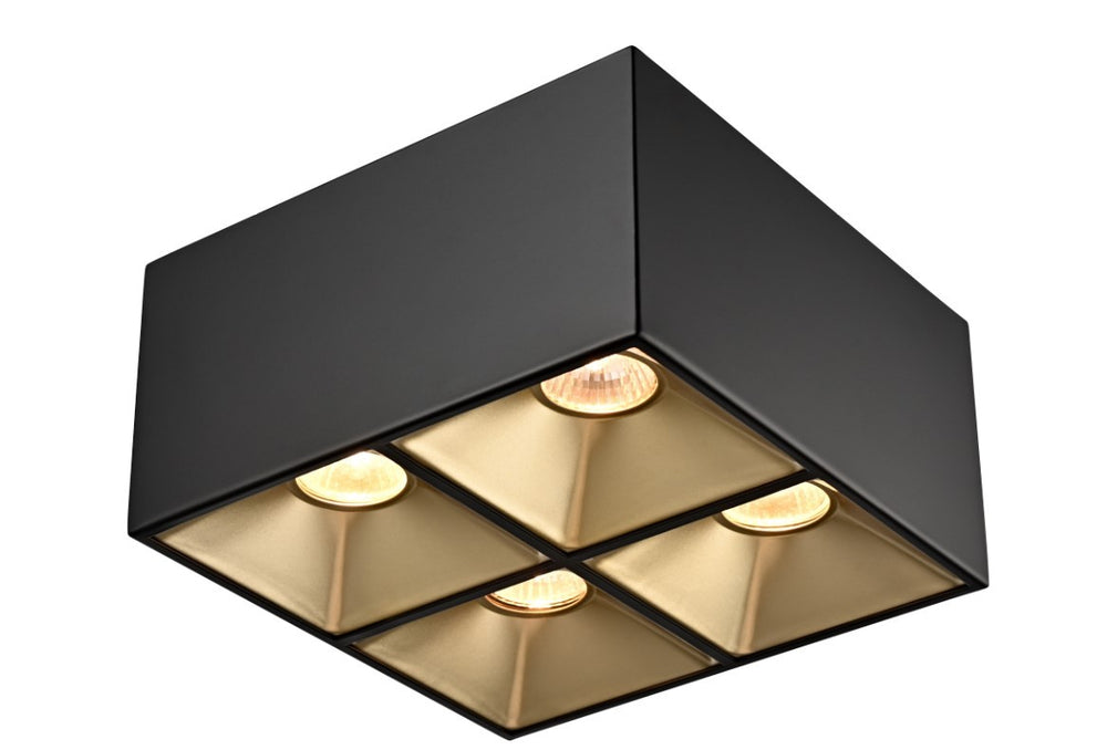 DVI Canada - Four Light Flush Mount - Severn - Black w/Multiple Shades- Union Lighting Luminaires Decor