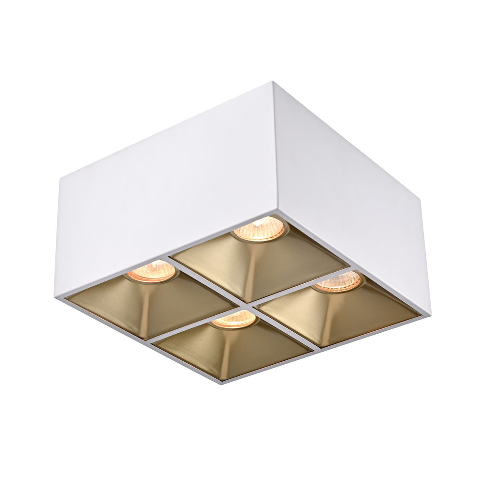 DVI Canada - Four Light Flush Mount - Severn - White Zinc w/Multiple Shades- Union Lighting Luminaires Decor