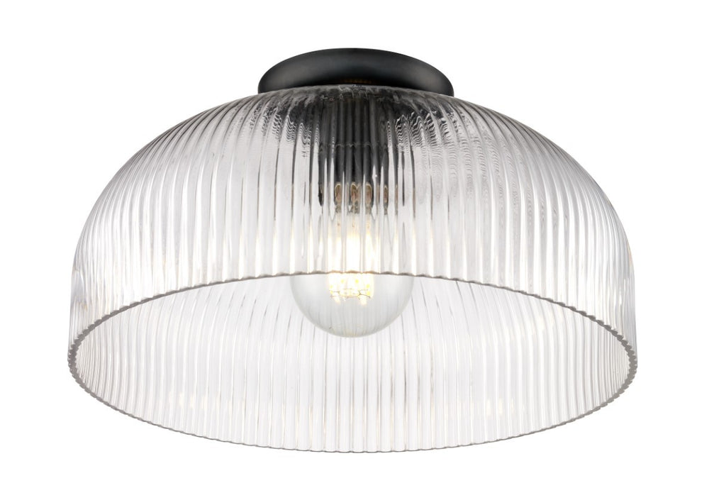 DVI Canada - One Light Semi Flush Mount - Hariette - Ebony- Union Lighting Luminaires Decor
