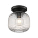 DVI Canada - One Light Flush Mount - Virtanen - Ebony- Union Lighting Luminaires Decor