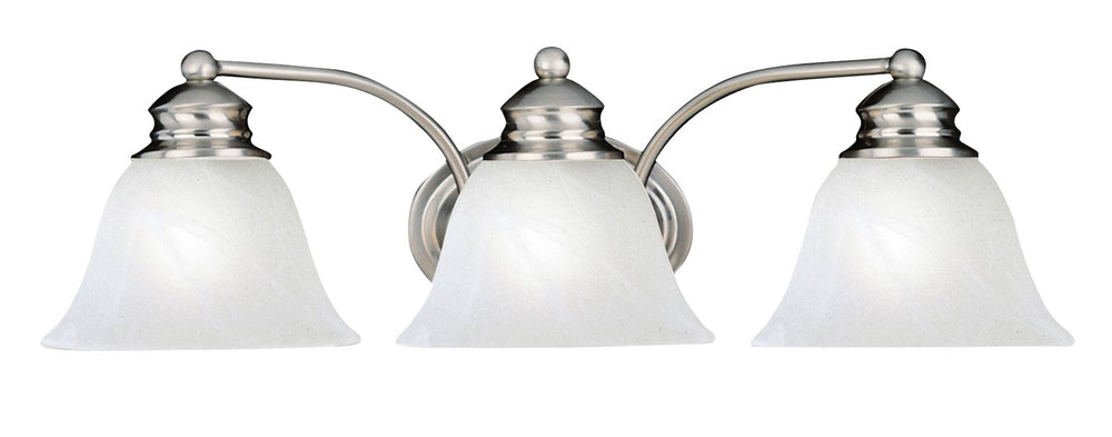 Maxim - Three Light Bath Vanity - Malaga - Satin Nickel- Union Lighting Luminaires Decor