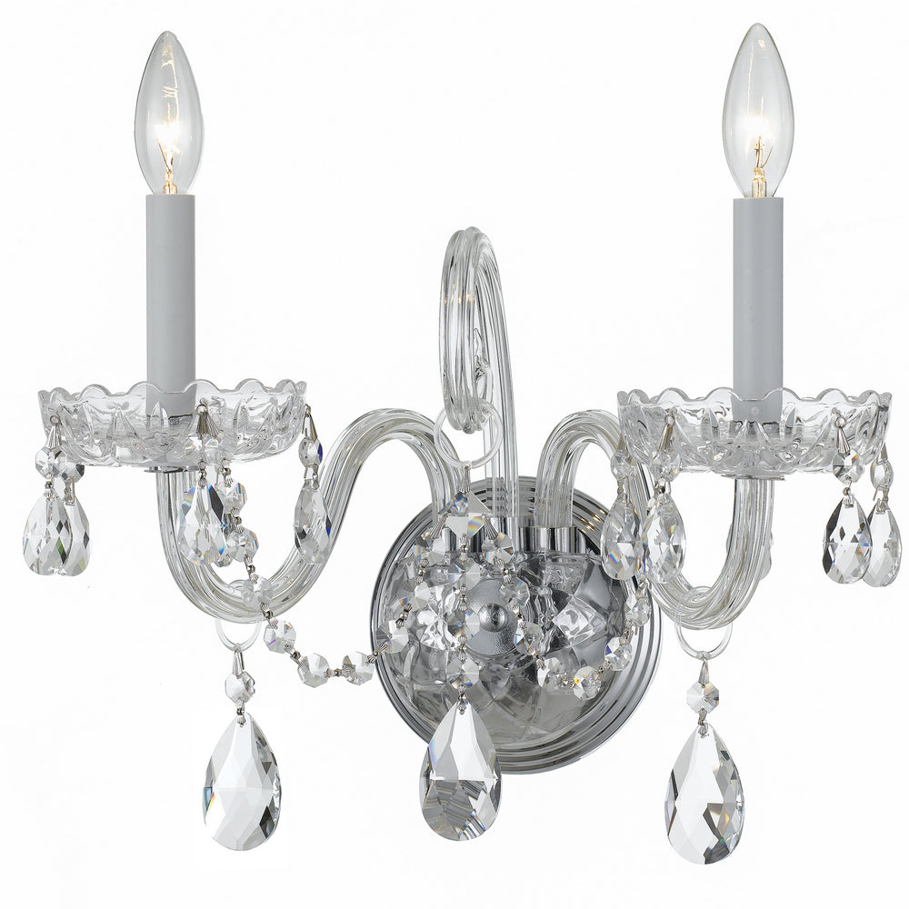 Crystorama - Two Light Wall Sconce - Traditional Crystal - Polished Chrome- Union Lighting Luminaires Decor