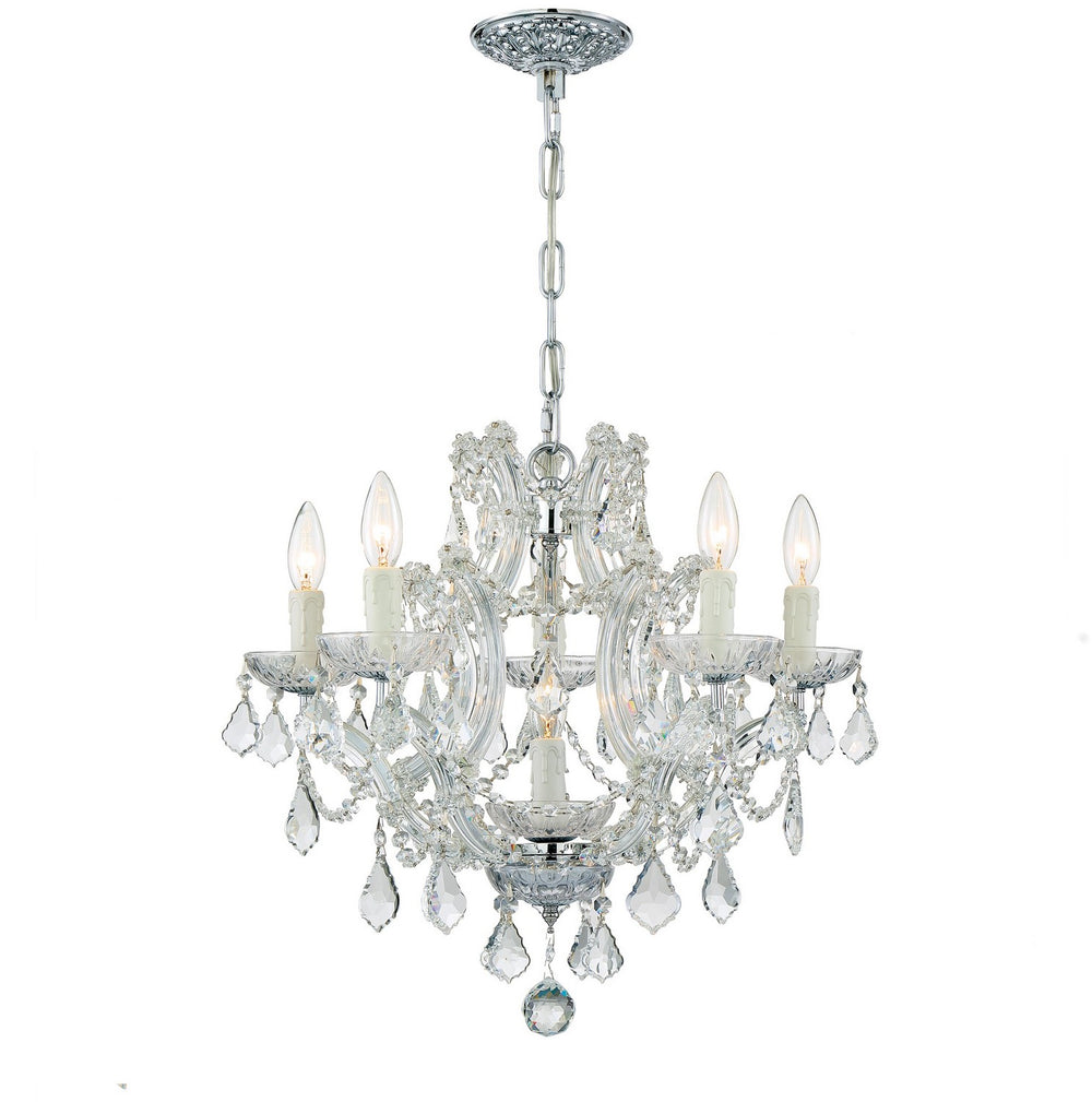 Crystorama - Six Light Mini Chandelier - Maria Theresa - Polished Chrome- Union Lighting Luminaires Decor