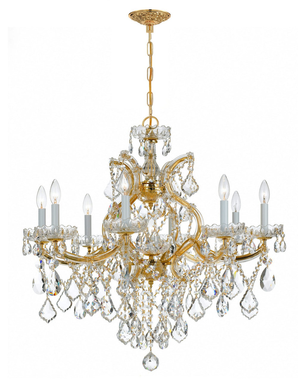 Crystorama - Nine Light Chandelier - Maria Theresa - Gold- Union Lighting Luminaires Decor