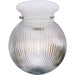 Progress Canada - One Light Flush Mount - Globe - Clear Ribbed - White- Union Lighting Luminaires Decor