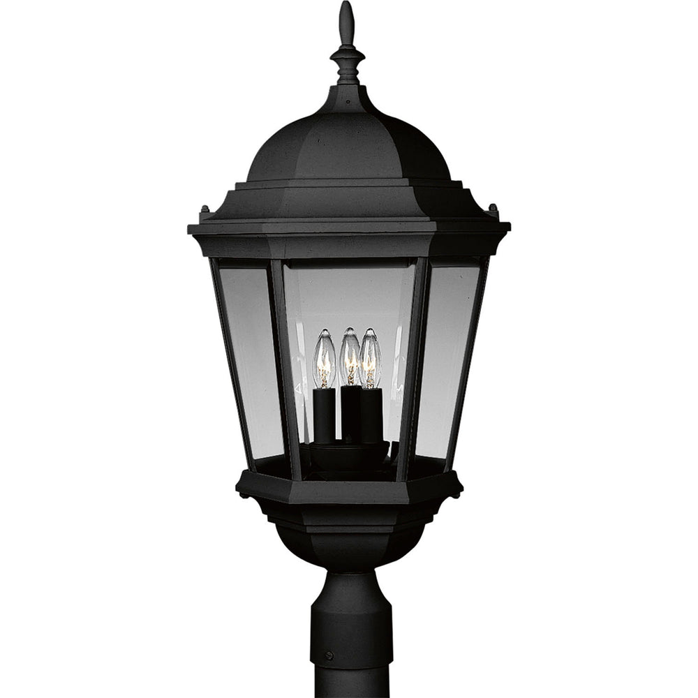 Progress Canada - Three Light Post Lantern - Welbourne - Textured Black- Union Lighting Luminaires Decor