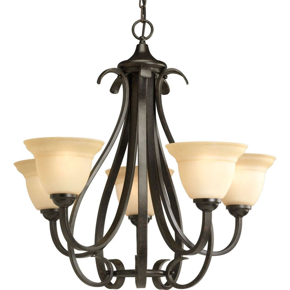 Progress Canada - Five Light Chandelier - Torino - Forged Bronze- Union Lighting Luminaires Decor