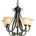Progress Canada - Five Light Chandelier - Torino - Forged Bronze- Union Lighting Luminaires Decor