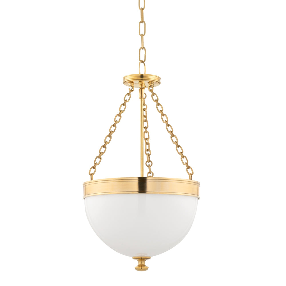 Hudson Valley Canada - Three Light Pendant - Barrington - Aged Brass- Union Lighting Luminaires Decor