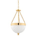 Hudson Valley Canada - Three Light Pendant - Barrington - Aged Brass- Union Lighting Luminaires Decor