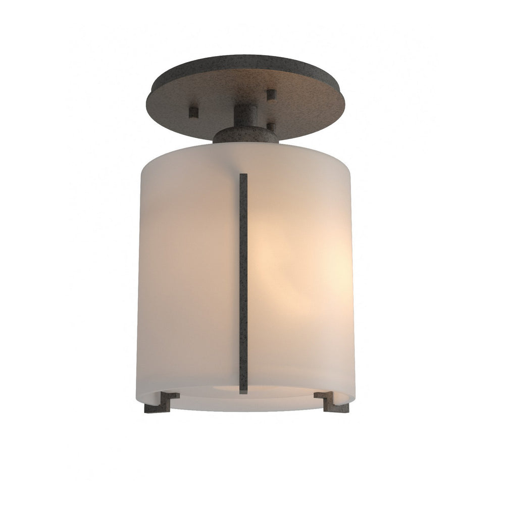 Hubbardton Forge - One Light Semi-Flush Mount - Exos Glass - Natural Iron- Union Lighting Luminaires Decor