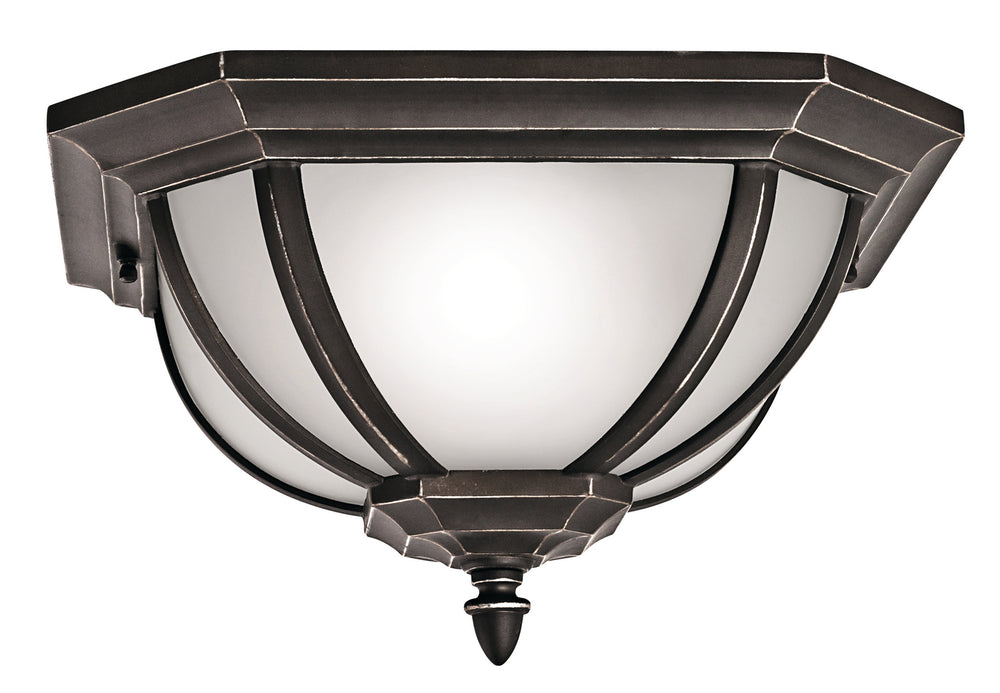 Kichler Canada - Two Light Outdoor Flush/Semi Flush Mount - Salisbury - Rubbed Bronze- Union Lighting Luminaires Decor